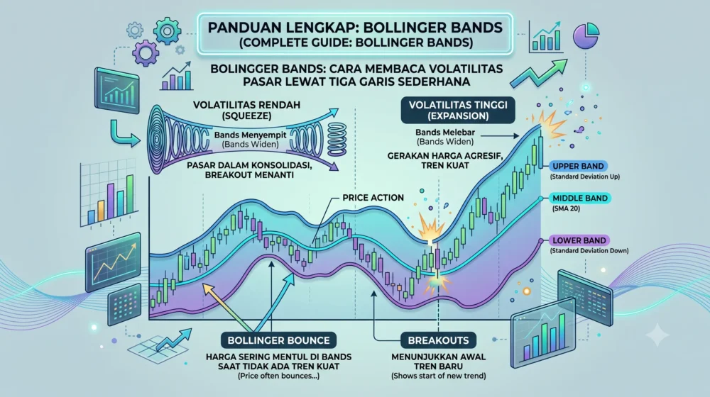 Bollinger Bands: Cara Membaca Volatilitas Pasar Lewat Tiga Garis Sederhana 1 Bollinger Bands: Cara Membaca Volatilitas Pasar Lewat Tiga Garis Sederhana