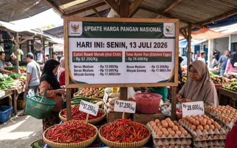 Update Harga Pangan Nasional Hari Ini: Cabai Rawit Rp57.250/Kg, Telur Ayam Rp28.600/Kg