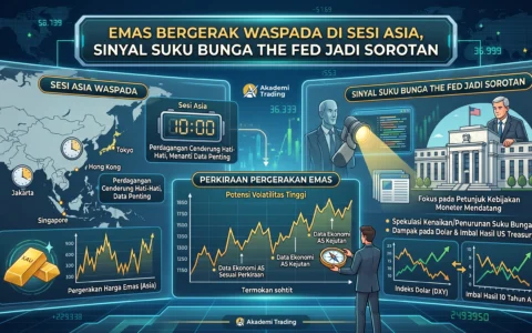 Emas Bergerak Waspada di Sesi Asia, Sinyal Suku Bunga The Fed Jadi Sorotan