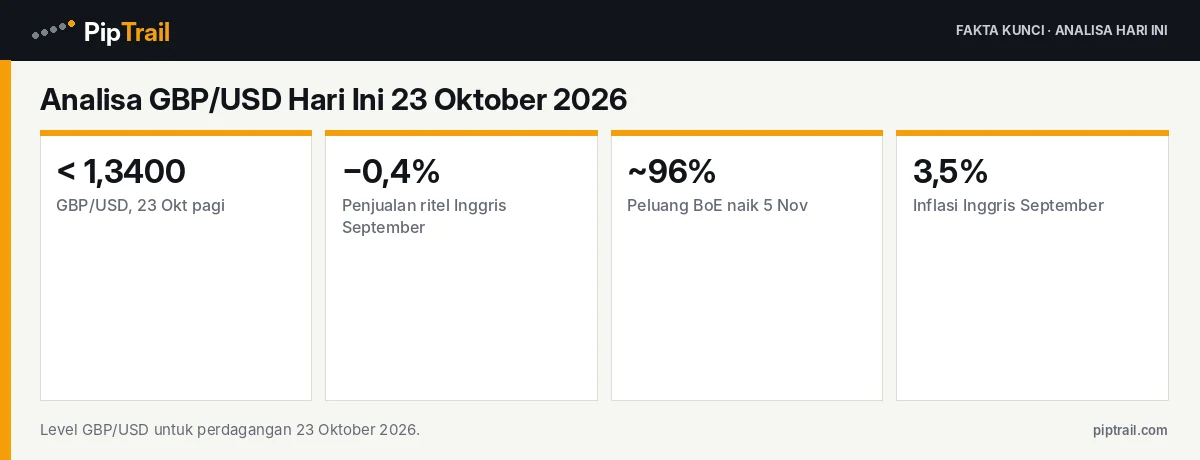 Fakta kunci: Analisa GBP/USD Hari Ini 23 Oktober 2026: Tertahan di Bawah 1,3400 Usai Penjualan Ritel Inggris Turun 0,4%