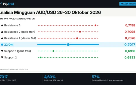 Analisa Mingguan AUD/USD 26–30 Oktober 2026: Bertahan di 0,7000 Jelang CPI Australia dan Rapat RBA 3 November