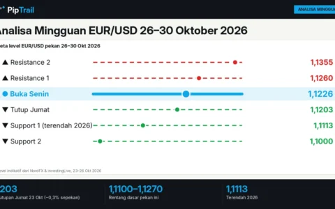 Analisa Mingguan EUR/USD 26–30 Oktober 2026: ECB, FOMC, dan Data PCE dalam Satu Pekan, Rentang 1,1100–1,1270 Jadi Acuan
