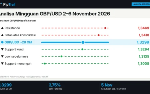 Analisa Mingguan GBP/USD 2–6 November 2026: Pound Dekat Terendah Dua Pekan Jelang Bank of England