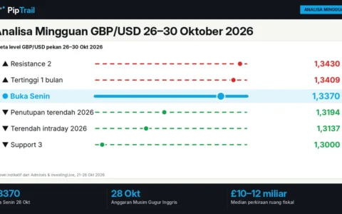 Analisa Mingguan GBP/USD 26–30 Oktober 2026: Anggaran Musim Gugur Inggris dan FOMC di Hari yang Sama, Ini Skenario Pound