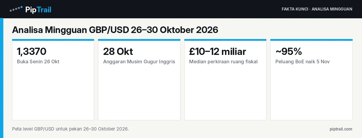 Analisa Mingguan GBP/USD 26–30 Oktober 2026: Anggaran Musim Gugur Inggris dan FOMC di Hari yang Sama, Ini Skenario Pound 2 Fakta kunci: Analisa Mingguan GBP/USD 26–30 Oktober 2026: Anggaran Musim Gugur Inggris dan FOMC di Hari yang Sama, Ini Skenario Pound