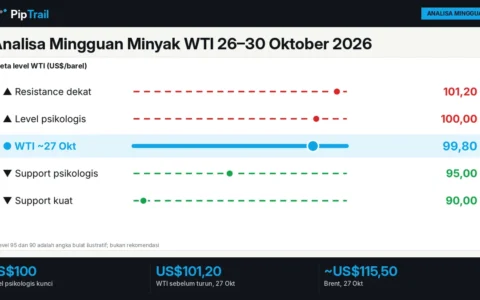 Analisa Mingguan Minyak WTI 26–30 Oktober 2026: Menguji Level Psikologis US$100 di Tengah Harapan De-eskalasi AS–Iran