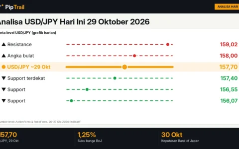 Analisa USD/JPY Hari Ini 29 Oktober 2026: Yen Stabil di 157,70 Jelang Keputusan Bank of Japan