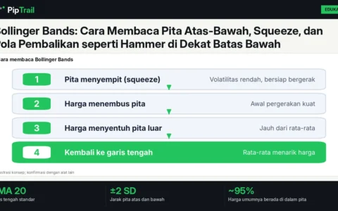 Bollinger Bands: Cara Membaca Pita Atas-Bawah, Squeeze, dan Pola Pembalikan seperti Hammer di Dekat Batas Bawah