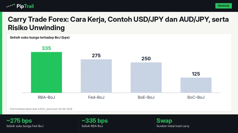 Carry Trade Forex: Cara Kerja, Contoh USD/JPY dan AUD/JPY, serta Risiko Unwinding