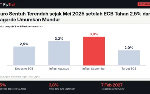 Euro Sentuh Terendah sejak Mei 2025 setelah ECB Tahan 2,5% dan Lagarde Umumkan Mundur