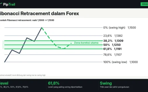 Fibonacci Retracement dalam Forex: Cara Menggambar, Membaca Level 38,2%–61,8%, dan Contoh Hitungan