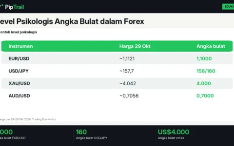 Level Psikologis Angka Bulat dalam Forex: Contoh 1,1000, 160, dan US$4.000 serta Cara Memakainya