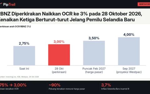 RBNZ Diperkirakan Naikkan OCR ke 3% pada 28 Oktober 2026, Kenaikan Ketiga Berturut-turut Jelang Pemilu Selandia Baru