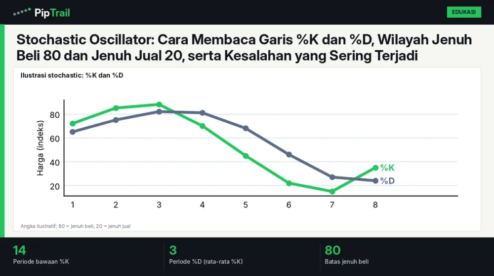 Stochastic Oscillator: Cara Membaca Garis %K dan %D, Wilayah Jenuh Beli 80 dan Jenuh Jual 20, serta Kesalahan yang Sering Terjadi