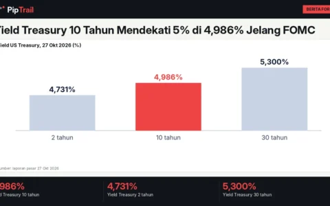 Yield Treasury 10 Tahun Mendekati 5% di 4,986% Jelang FOMC: Dampaknya ke Dolar AS, Yen, Emas, dan Mata Uang Asia